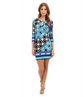 Ali Ro 3/4 Sleeve Matte Jersey Womens Dress (Blue)
