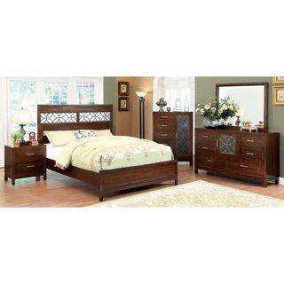 Furniture Of America Petalia 4 piece Brown Cherry Bedroom Set