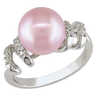 Pink Freshwater Pearl with 0.1 CT. T.D.W. Diamon