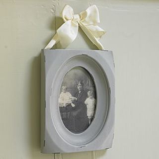 french grey photo frame with ribbon by dibor