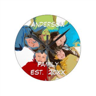 Personalized Wall Clock Family or Couple's Photo
