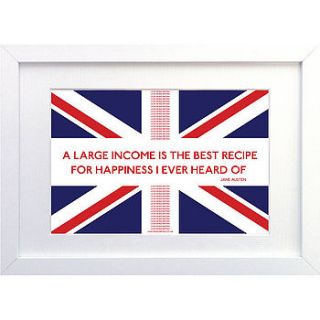 'a large income' framed british print by love being british
