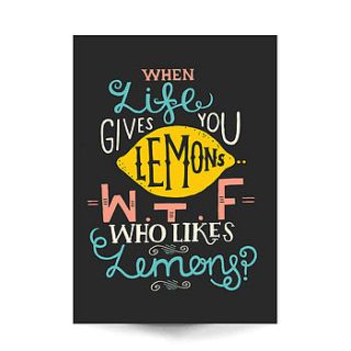 when life gives you lemons art print by the happy pencil