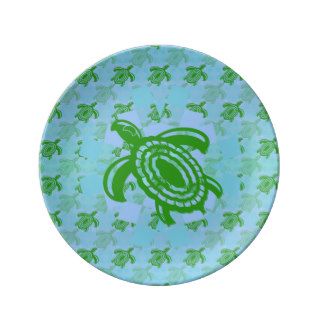 Green Turtle Porcelain Plates