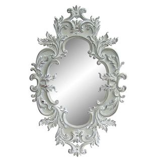 Antique White Traditional Oval 60 inch Wall Mirror
