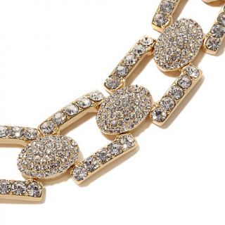 AKKAD "Drape Me in Diamonds" Crystal Goldtone Link 17 1/2" Necklace