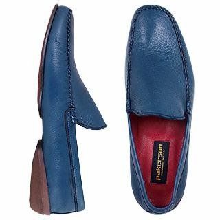 Pakerson Handmade Italian Blue Leather Loafer Shoes 7.5 US  7 UK  41.5 EU Shoes