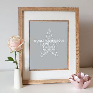 flower girl personalised star print by ciliegia designs