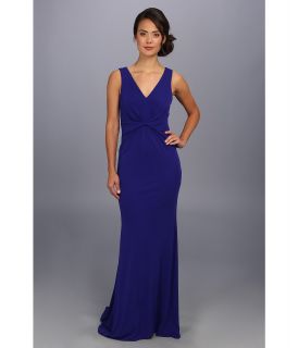 Badgley Mischka Jersey Twist Gown Womens Dress (Purple)