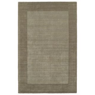 Borders Hand tufted Taupe Wool Rug (50 X 79)