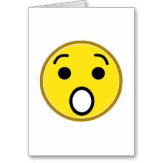 Shocked Smiley Face Greeting Cards