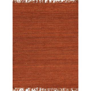 Handmade Flat Weave Solid Pattern Red/ Orange Rug (2 X 3)
