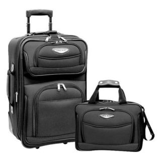 Travelers Choice Amsterdam 2 piece Carry on Luggage Set Gray