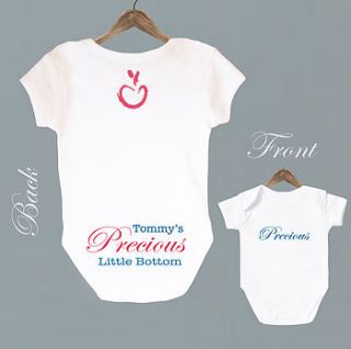 personalised 'precious' baby bodysuit by precious little plum