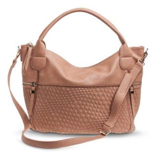 Moda Luxe Side Woven Tote Handbag   Light Apricot
