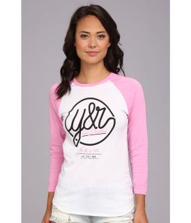 Young & Reckless Looped In Circle Raglan Tee Womens Clothing (White)