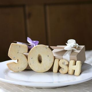 birthday number 'ish' shortbread biscuits by shortbread gift company
