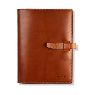 personalised leather bound journal by tanner bates