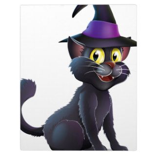 Halloween Witch Cat Plaques