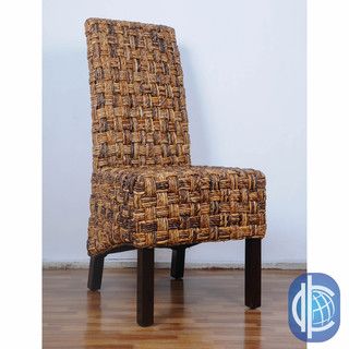 International Caravan Victor Woven Abaca Dining Chairs With Mahogany Hardwood Frame (set Of 2)