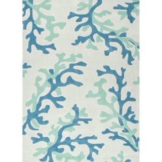 Hand tufted Transitional Abstract Pattern Blue Polyester Rug (2 X 3)