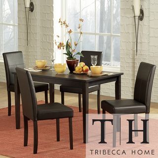 Tribecca Home Tribecca Home Elgin Rich Espresso Upholstered Casual 5 piece Dining Set Espresso Size 5 Piece Sets