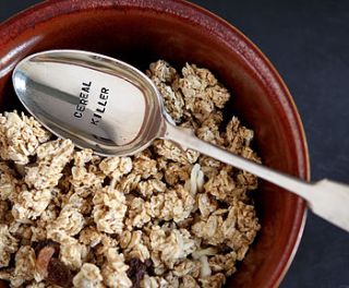 'breakfast' silver plated vintage spoon by la de da living