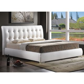 Baxton Studio Jeslyn White Tufted Full size Modern Bed White Size Full