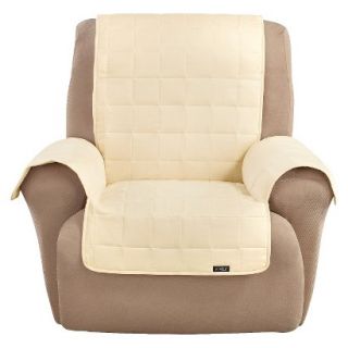 Sure Fit Quilted Suede Waterproof Furniture Friend Chair Cover   Cream