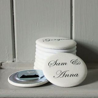personalised wedding favour bottle openers by snapdragon