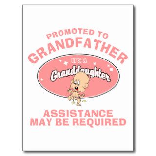 New Granddaughter Promoted To Grandfather Postcard