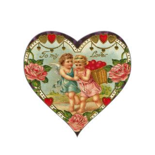 Vintage Valentine Angel Stickers