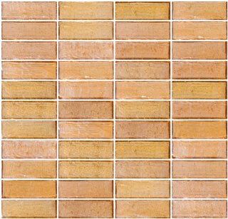 Susan Jablon Mosaics   1x3 Inch Peach Pink Iridescent Glass Subway Tile Reset In Stacked Layout    