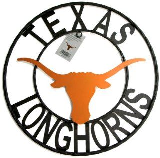 NCAA Texas Longhorns Collegiate Wrought Iron Wall Decor, 18 Inch, Black with Texas Burnt Orange  Sports & Outdoors