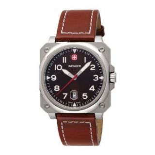 Wenger Men's 72423 AeroGraph Cockpit Brown Leather Strap Watch Watches