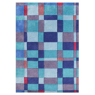 Alliyah Hand Made Blue New Zeeland Blend Rug 5' x 8' Alliyah Rugs 5x8   6x9 Rugs