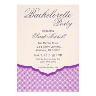 Glamorous Chic Bachelorette Party Invite, Purple