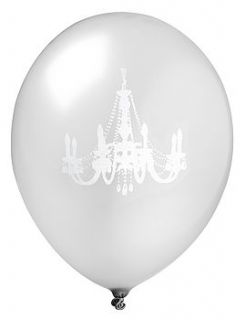 silver & white chandelier balloon by evthokia ltd