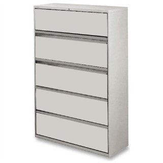 Lorell 5 Drawer Lateral File, 42 by 18 5/8 by 67 11/16 Inch, Gray   Vertical File Cabinets