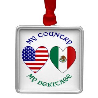Mexico USA Country Heritage Ornament