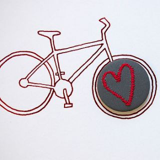 valentine's bicycle card with heart badge by spotme