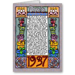 Fun Facts Birthday   Born in 1937 Card
