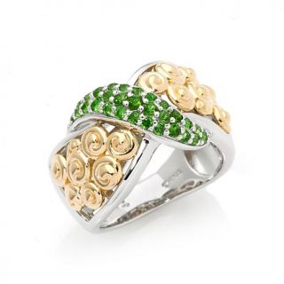 Victoria Wieck .4ct Chrome Diopside 2 Tone Band Ring