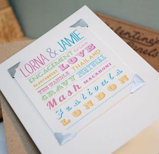 a very personalised engagement/wedding card by rosalind howard bespoke stationery