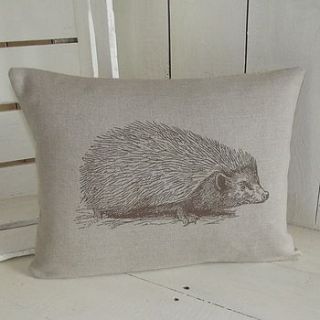 ' hedgehog ' linen cushion by rustic country crafts