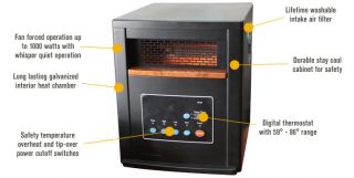Comfort Zone Infrared Quartz Heater — 3413 BTU, 1000 Watts, Model# 125093