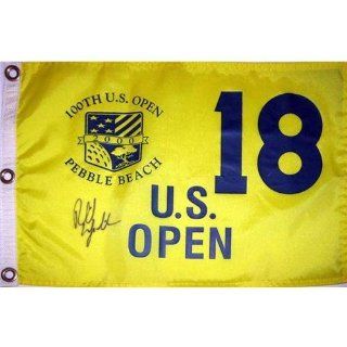 Phil Mickelson Autographed 2000 U.S. Open (Pebble Beach Yellow) Golf Pin Flag  Sports Related Collectibles  Sports & Outdoors