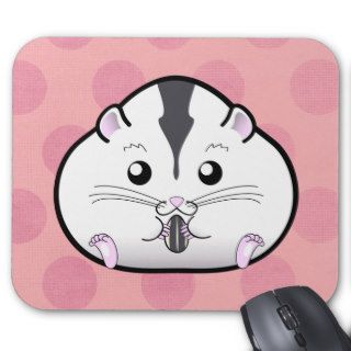 Chubby Semi White Russian Dwarf Hamster Mouse Pad