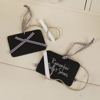 pair of chalkboard hangings with chalk stick by dibor