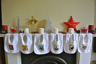 christmas baby bib with christmas character by bamboo baby